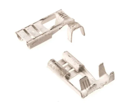63-7446-70　TE Connectivity FASTON .250 Series Uninsulated Crimp Flag Terminal, 1mm² to 2.5mm², 17AWG to 13AWG, Tin Plated　180429-2