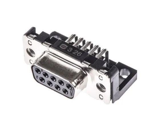 63-7382-66　Harting 9 Way Right Angle Through Hole PCB D-sub Connector Socket, 2.74mm Pitch, with Boardlocks, M3 Threaded Inserts　9661527611