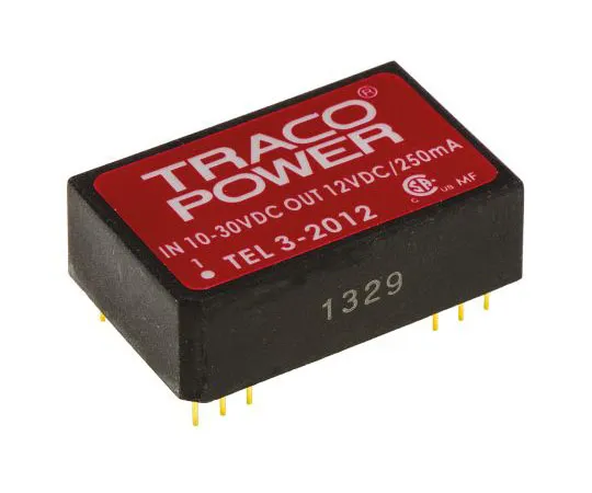 63-7540-93　TRACOPOWER TEL 3 3W Isolated DC-DC Converter Through Hole, Voltage in 10 → 30 V dc, Voltage out 12V dc　TEL 3-2012
