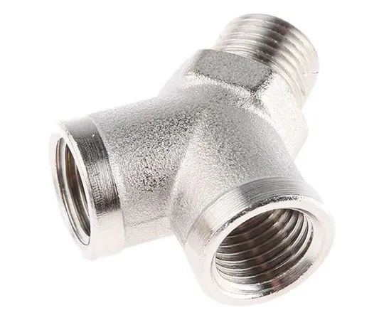 63-7510-91　Legris 0911 Brass Pneumatic Y Threaded Adapter, R 1/4 Male x G 1/4 Female 1/4in　0911 00 13
