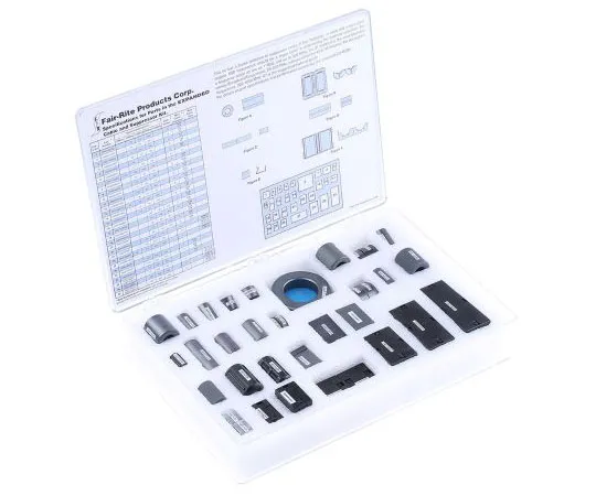 63-7389-06　71 piece Ferrite Core Sample Kit Fair-Rite Includes Clips, Flat Cable Core, Flat Cable Snap-Its, Round Cable Cores,　0199000005