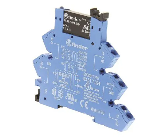 63-7541-25　Finder 2 A SPNO Interface Relay Module, DC, DIN Rail, 24 V dc Maximum Load　38.91.7.024.9024