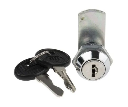 63-7374-59　RS PRO Panel to Tongue Depth 16.5mm Die-Cast Zinc Alloy Chrome Plated Cabinet Lock, Key to unlock　146-1815