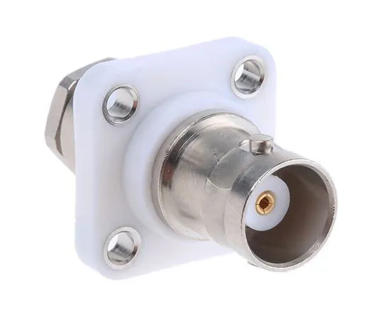 63-7475-10　Radiall Straight 50Ω Flange Mount Bulkhead Fitting BNC Connector, jack, Nickel, Clamp Termination, RG179, RG187, RG188,　R141277000