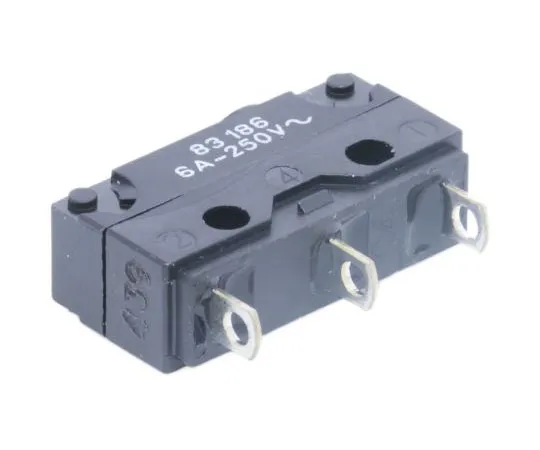 63-7483-18　SPDT-NO/NC Button Microswitch, 6 A @ 250 V ac　83 186 001