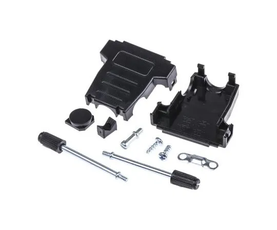 63-7538-03　MH Connectors MHDSSK-T/P Series ABS Angled, Straight D-sub Connector Backshell, 15 Way, Strain Relief　MHDSSK-P-15-L-K
