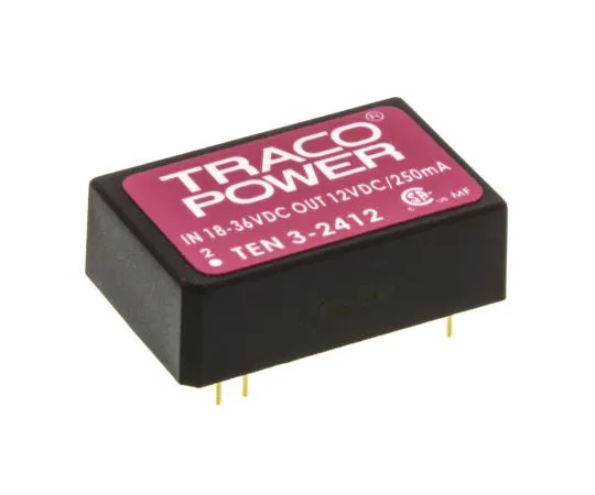 63-7429-21　TRACOPOWER TEN 3 3W Isolated DC-DC Converter Through Hole, Voltage in 18 → 36 V dc, Voltage out 12V dc　TEN 3-2412