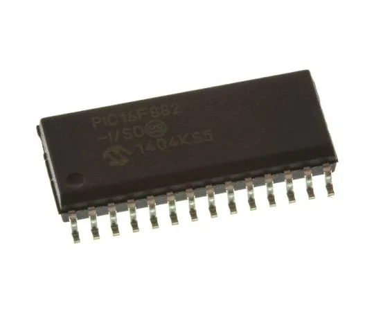 63-7355-51　Microchip, 8bit PIC Microcontroller, 20MHz, 2048 words Flash, 28-Pin SOIC　PIC16F882-I/SO