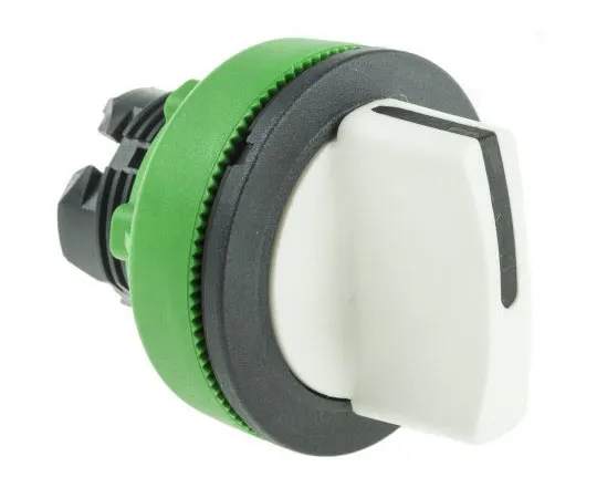 63-7389-19　Schneider Electric Harmony XB5 2 Position Selector Switch Head Standard Handle White Spring Return Right to Left　ZB5FD401