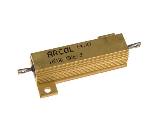 63-7449-77　Arcol HS50 Series Aluminium Ho***d Axial Wire Wound Panel Mount Resistor, 5.6kΩ ±5% 50W　HS50 5K6 J