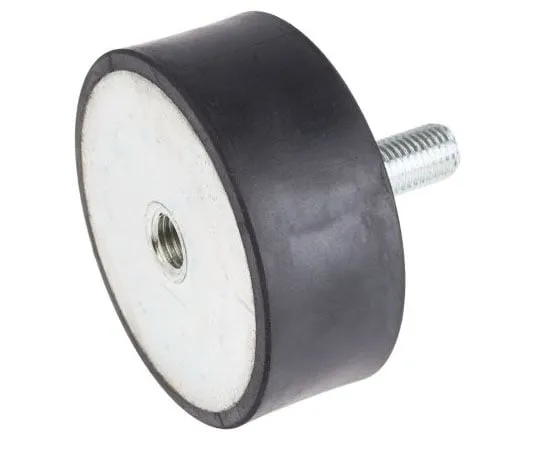 63-7392-55　RS PRO 40mm Shock Mount M16 100mm Diameter 499.51kg Compression Load, Male to Female Natural Rubber　171-2614