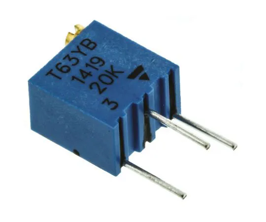 63-7512-79　20kΩ Through Hole Trimmer Potentiometer 0.25W Top Adjust Vishay T63 Series　T63YB203KT20