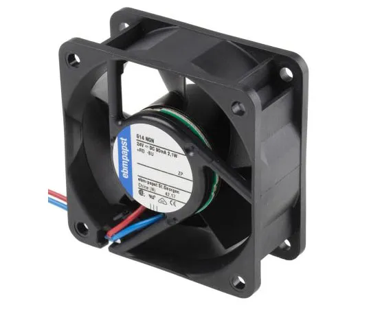 63-7490-12　ebm-papst 600N Series Axial Fan, 60 x 60 x 25.4mm, 40m³/h, 2.1W, 24 V dc　614NGN