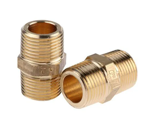 63-7484-92　Legris Brass 3/8 in BSPT Male x 3/8 in BSPT Male Straight Adapter Threaded Fitting　0121 17 17