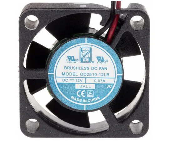 63-7372-16　RS PRO Axial Fan, 25 x 25 x 10mm, 1.8cfm, 480mW, 12 V dc　144-2029