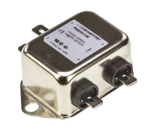 63-7429-95　Schaffner FN2010 Series 1A 250 V ac 0 → 400Hz Chassis Mount RFI Filter, with Tab Terminals　FN2010-1-06