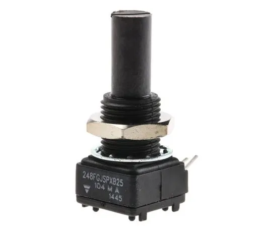 63-7356-04　Vishay 1 Gang Rotary Conductive Plastic Potentiometer with a 6.35 mm Dia. Shaft, 100kΩ, ±20%, 0.5W, Linear　248FGJS0XB25104MA