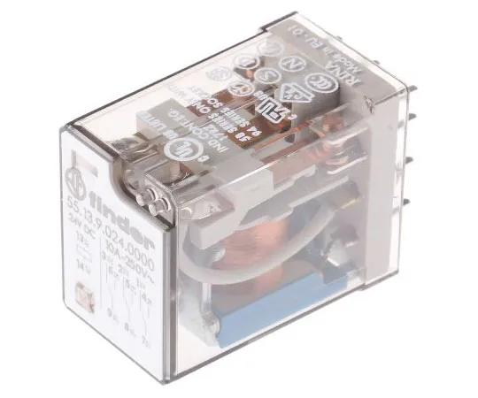 63-7450-12　Finder55 Series 3PDT Non-Latching Relay PCB Mount, 24V dc Coil, 10A　55.13.9.024.0000