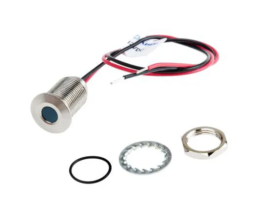 63-7371-18　RS PRO Blue Indicator, 10.8 → 13.2 V dc, 10mm Mounting Hole Size, Lead Wires Termination, IP67　139-3359
