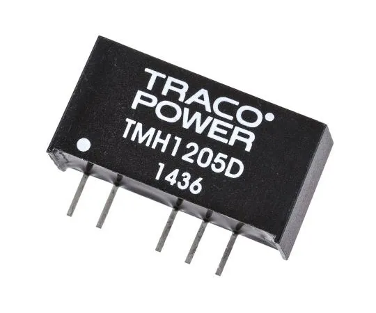 63-7485-75　TRACOPOWER TMH 2W Isolated DC-DC Converter Through Hole, Voltage in 10.8 → 13.2 V dc, Voltage out ±5V dc　TMH 1205D