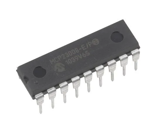 63-7355-57　Microchip MCP23008-E/P, 8-Channel I/O Expander 5MHz, I2C, Serial MHz, 18-Pin PDIP　MCP23008-E/P