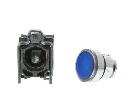 63-7512-07　Schneider Electric, Harmony XB4 Illuminated Blue Round Push Button, NO/NC, 22mm Spring Return Screw　XB4BW36B5