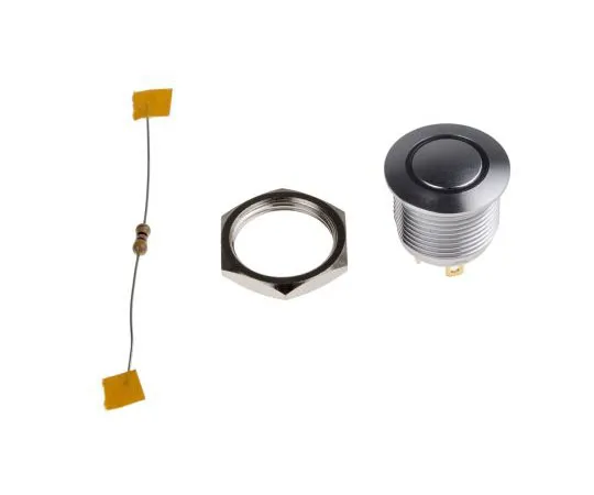 63-7387-62　KNITTER-SWITCH Single Pole Single Throw (SPST) Momentary Blue LED Push Button Switch, IP67, 16 (Dia.)mm, Panel Mount,　MAV16CARE-7-JR-12V