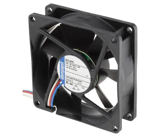 63-7478-38　ebm-papst 8400N Series Axial Fan, 80 x 80 x 25mm, 69m³/h, 2W, 24 V dc　8414N/2G