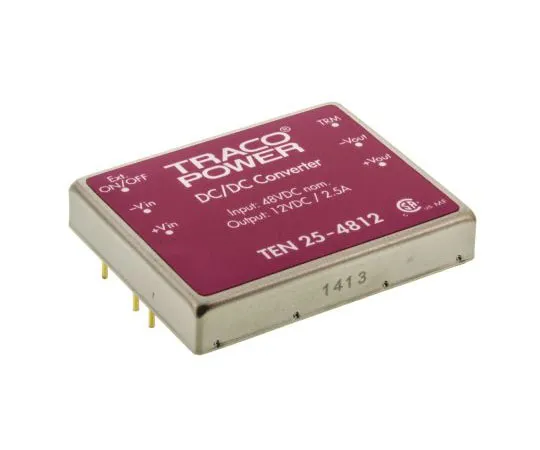63-7544-45　TRACOPOWER TEN 25 25 W, 30 W Isolated DC-DC Converter Through Hole, Voltage in 36 → 75 V dc, Voltage out 12V dc　TEN 25-4812