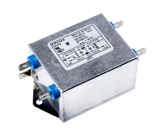63-7427-20　EPCOS B84112B Series 10A 250 V ac 50 → 60Hz Chassis Mount RFI Filter, with Screw Terminals, Single Phase　B84112B0000B110