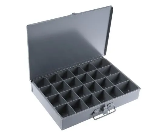 63-7480-97　Durham 24 Cell Grey Steel Compartment Box, 50mm x 339mm x 234mm　202-95