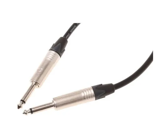 63-7515-24　Van Damme 6m 6 mm Male Mono Jack to 6 mm Male Mono Jack Audio Cable Assembly　101-100-100 BLACK