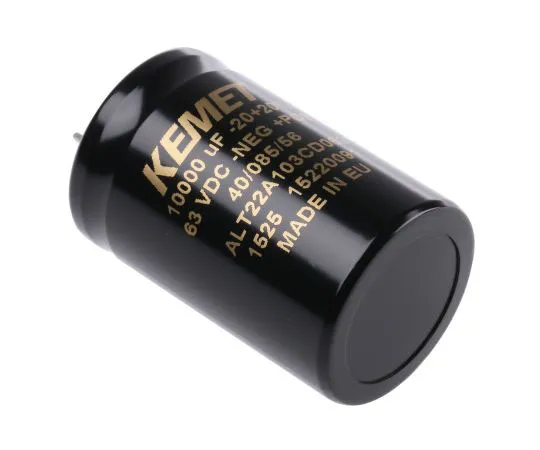 63-7496-46　KEMET 10000μF 63V dc Aluminium Electrolytic Capacitor, Flush Mount 35 x 55mm +85°C 35mm 55mm　ALT22A103CD063