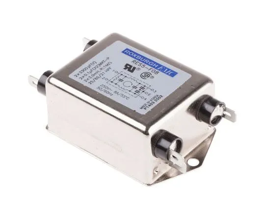 63-7518-66　RS RES5F Series 8A 250 V ac/dc 50/60Hz Chassis Mount RFI Filter, with Fast-On Terminals, Single Phase　386-4065