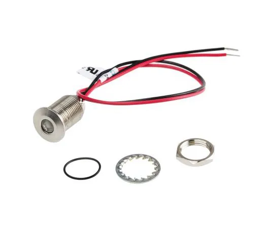 63-7371-23　RS PRO Red EMC Panel LED, 21.6 → 26.4 V dc, 10mm Mounting Hole Size, Lead Wires Termination, IP67　139-3366