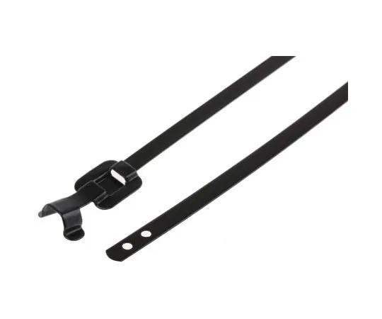 63-7411-96　RS PRO Black Polyester Coated Stainless Steel Releasable Cable Tie, 230mm x 5 mm　185-8670