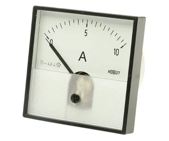 63-7488-81　HOBUT PD72MC Analogue Panel Ammeter 0/10A Direct Connected DC DC, 72mm x 72mm Moving Coil　PD721MCS10A/1-001