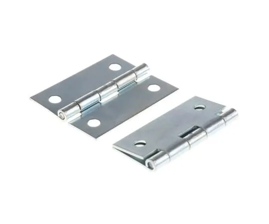 63-7460-90　Pinet Zinc Plated Steel Hinge with a Fixed Pin, 50mm x 40mm x 1.2mm　50-1-3525