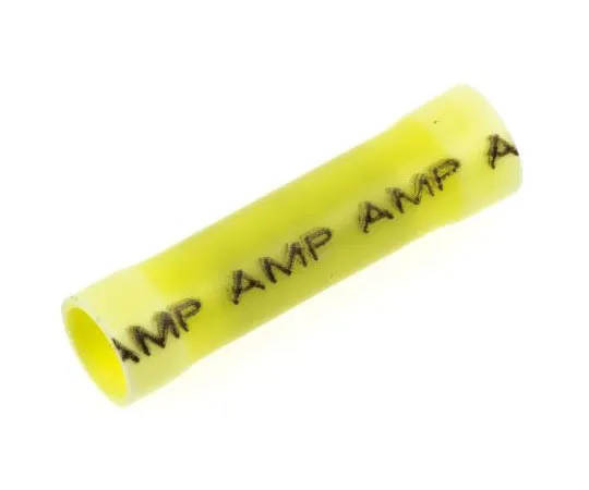 63-7362-70　TE Connectivity PLASTI-GRIP Butt Wire Splice Connector, Yellow, Insulated, Tin Plated 12 → 10 AWG　34072