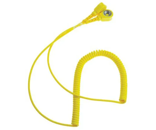 63-7471-88　Connecting ESD Grounding Cord 10mm, 1.8m Coiled　291-9489
