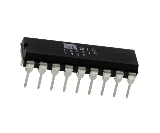 63-7358-97　Microchip MIC5841YN 8-stage Latched Driver, Serial to Serial/Parallel, Uni-Directional, 18-Pin PDIP　MIC5841YN