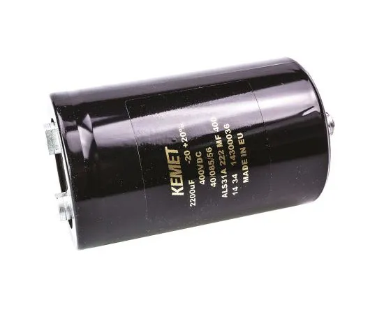 63-7517-12　KEMET 2200μF 400V dc Aluminium Electrolytic Capacitor, Stud Mount 66 x 105mm +85°C 66mm 105mm　ALS31A222MF400