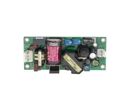 63-7380-57　TRACOPOWER 30W 1 Output Embedded Switch Mode Power Supply SMPS, 1.25A, 24V dc Medical Approved Open Frame　TPP 30-124A-J