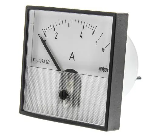 63-7468-28　HOBUT Analogue Panel Ammeter 0/5/10A Direct Connected AC, 72mm x 72mm Moving Iron　PD72MIS5A2/2-001 0/5/10A