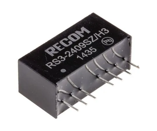 63-7356-68　Recom RS3 3W Isolated DC-DC Converter Through Hole, Voltage in 9 → 27 V dc, Voltage out 9V dc　RS3-2409SZ/H3