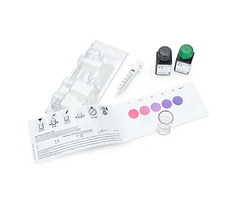 61-0315-90　［Discontinued］M Color Test(TM) pH Test (Fresh Water/Sea Water, Blister Pack) Measurement Principle: Colorimetric Analysis (Using Colorimetric Card) pH 5.0-5.3-5.6-6.0-6.3-6.6-7.0-7.3-7.6-8.0-8.3-8.6-9.0 Mcolortest(TM) 118773 200Tests　1.18773.0001