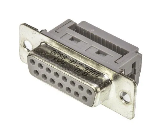 63-7539-02　Harting D-Sub Standard Series 2.77mm Pitch 15 Way IDC D-Sub Ribbon Cable Connector, Socket, Metal Shell　9662186500