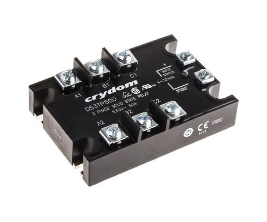 63-7411-05　Sensata / Crydom 50 A rms Solid State Relay, Zero Cross, Panel Mount, SCR, 530 V rms Maximum Load　D53TP50D