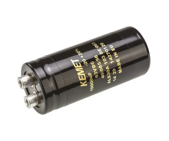 63-7516-62　KEMET 10000μF 63V dc Aluminium Electrolytic Capacitor, Chassis Mount 36 x 82mm +85°C 36mm 82mm　ALS30A103DE063