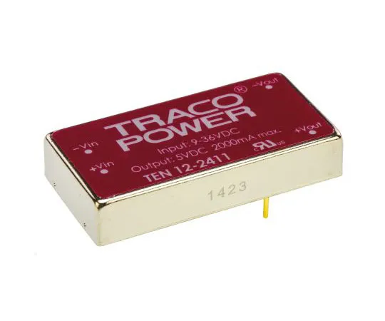 63-7524-74　TRACOPOWER TEN 12 12W Isolated DC-DC Converter Through Hole, Voltage in 9 → 36 V dc, Voltage out 5V dc　TEN 12-2411